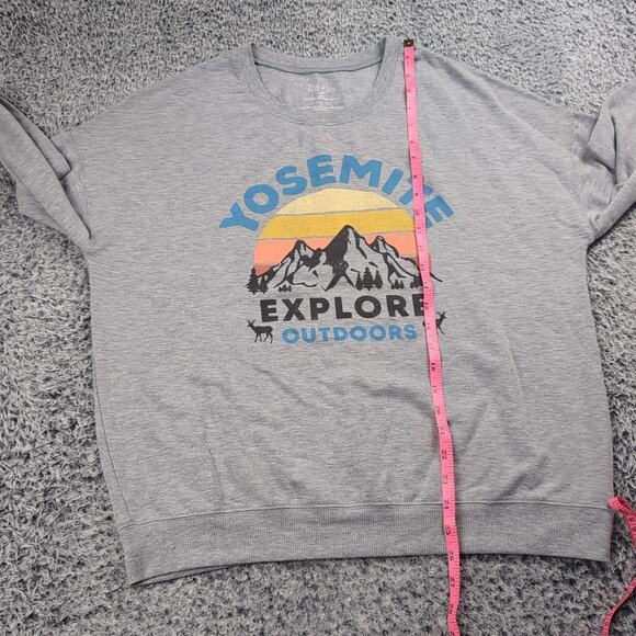 Yosemite California Sweatshirt Women Large Gray Tour Destination National Park - Picture 4 of 6